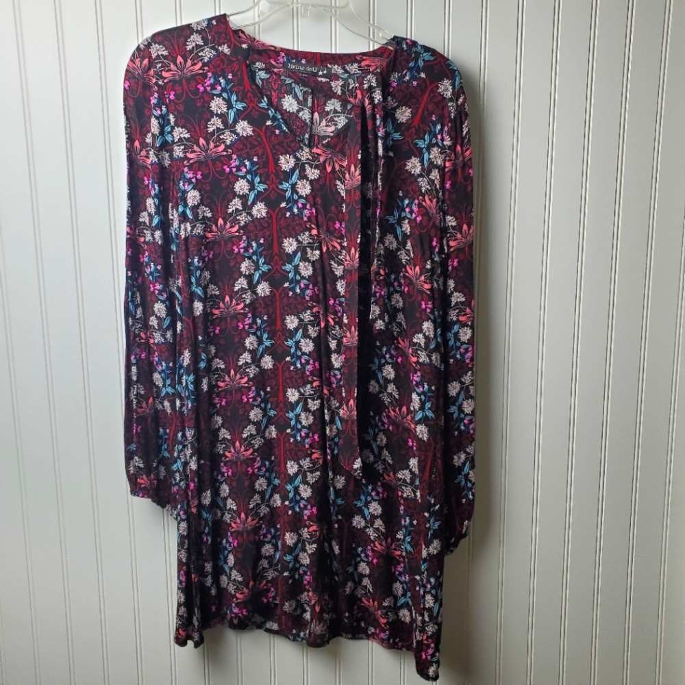 Living Doll Los Angeles burgandy floral dress